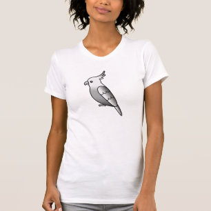 T-shirt Perruche à tête blanche dessin animé oiseau
