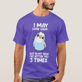 T-shirt Perruche dans ma tête je t'ai mordu 3 fois Budg