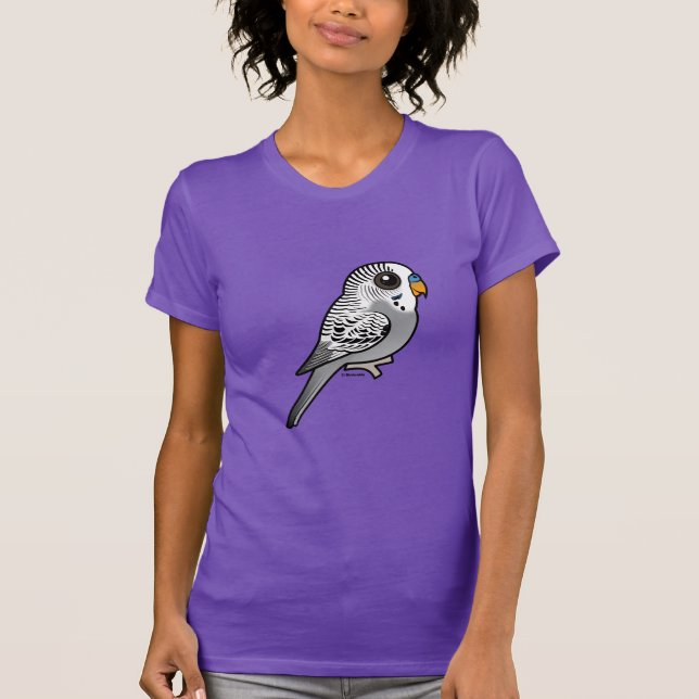 T-shirt Perruche de gris de Birdorable (Devant)
