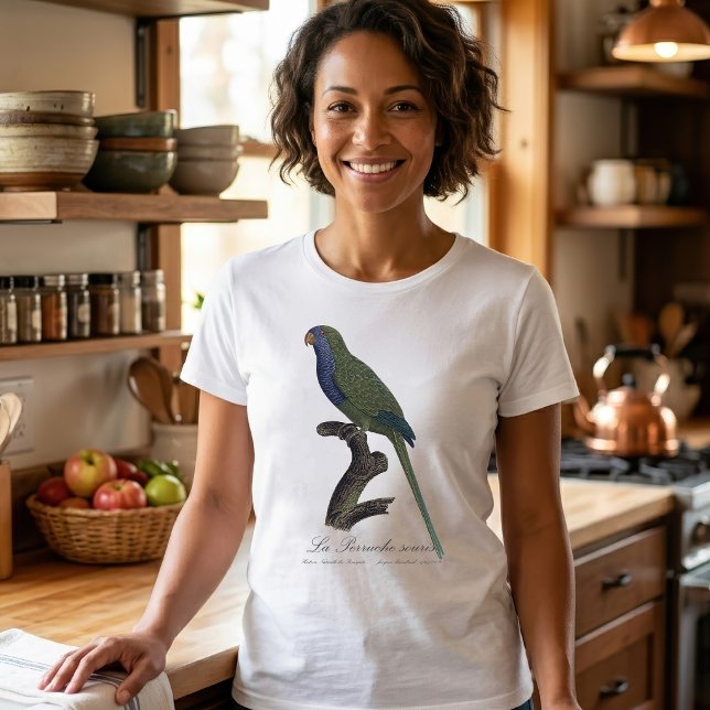 T-shirt Perruche Moine, Myiopsitta Monachus (Monk Parakeet or Monk Parrot, Myiopsitta Monachus. Women Basic White T-Shirt )