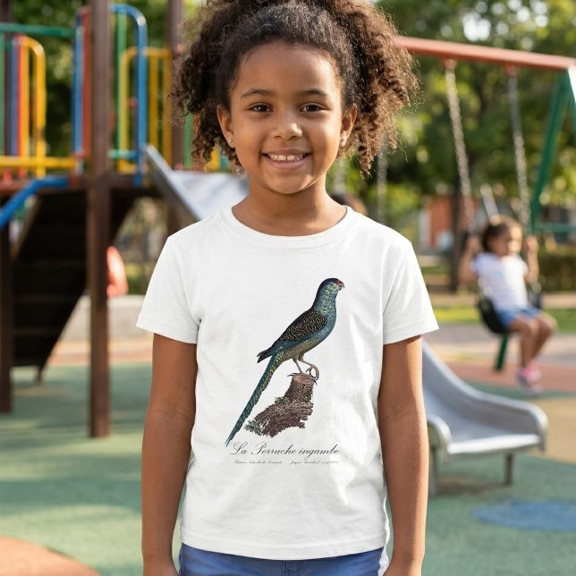 T-shirt Perruche terrestre ou Perruche des marais, Pezopor (Ground Parrot or Swamp Parrot, Pezoporus Wallicus. Girl Basic White T-Shirt)