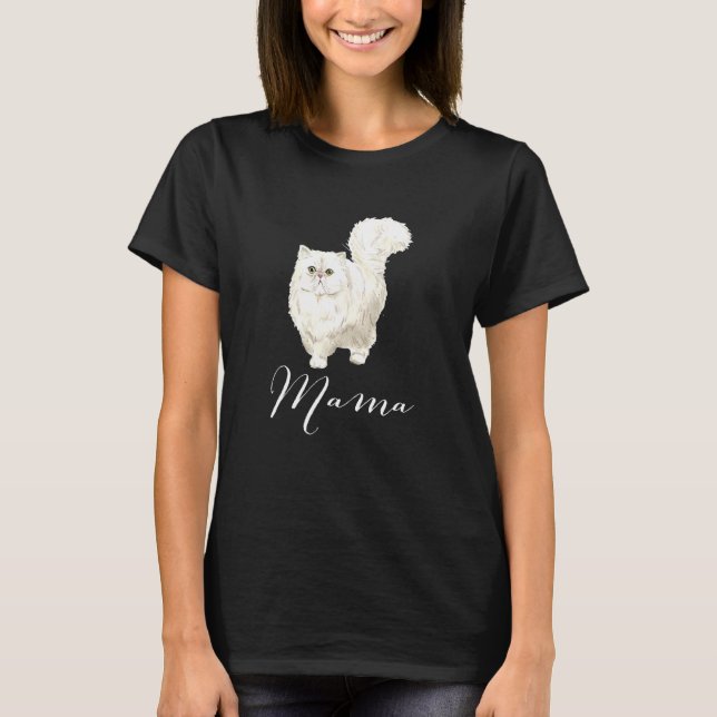 T-shirt Perse Chat Mama Chat Maman Chat Mama Présente Mome (Devant)