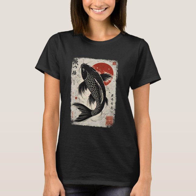 T-shirt Persévérance Koi Carp Koi Fish Sakura Nis (Devant)