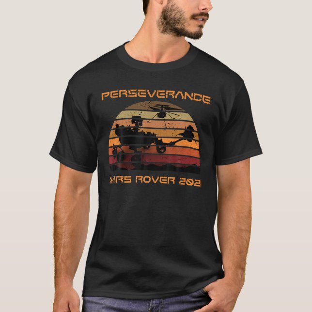 T-shirt Persévérance Mars Rover 2021 Ingéniosité Rétro Vin (Devant)