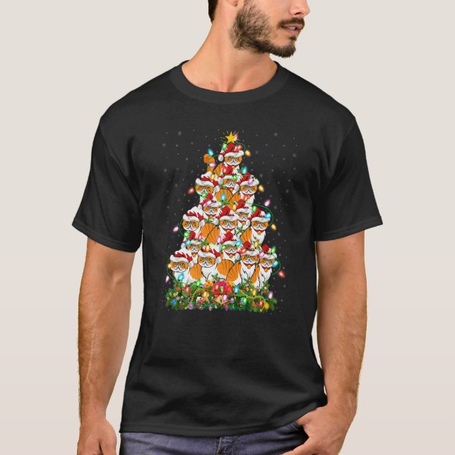 T-shirt Persian Cat  Xmas Santa Persian Cat Christmas Tree (Devant)