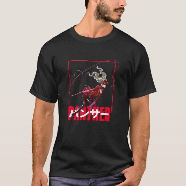 T-shirt Persona 5 Panther Ann with Kanji RPG Video Game (Devant)