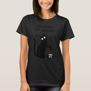 T-shirt Personal Cat Serveuse noir Chat maman chat papa