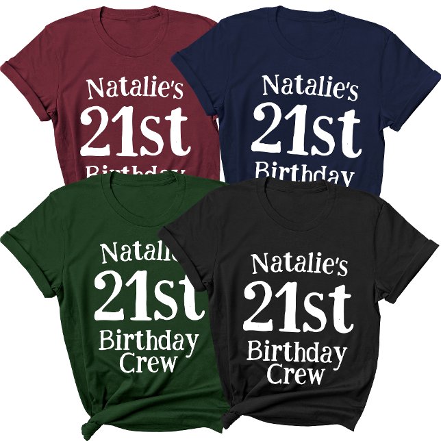 T-shirt Personalisé 21e Anniversaire Squad Nom personnalis (Créateur téléchargé)
