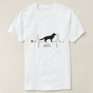 T-shirt Personalisé Allemand Berger Love Chien Coeur Beat