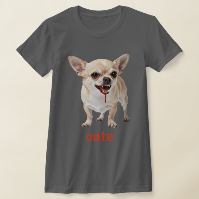 T-shirt Personalised Cute Chihuahua Aggro Nasty Vicious (Poser)