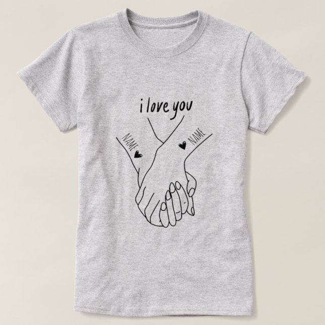 T-shirt Personalised  for couples on the day of love (Design devant)