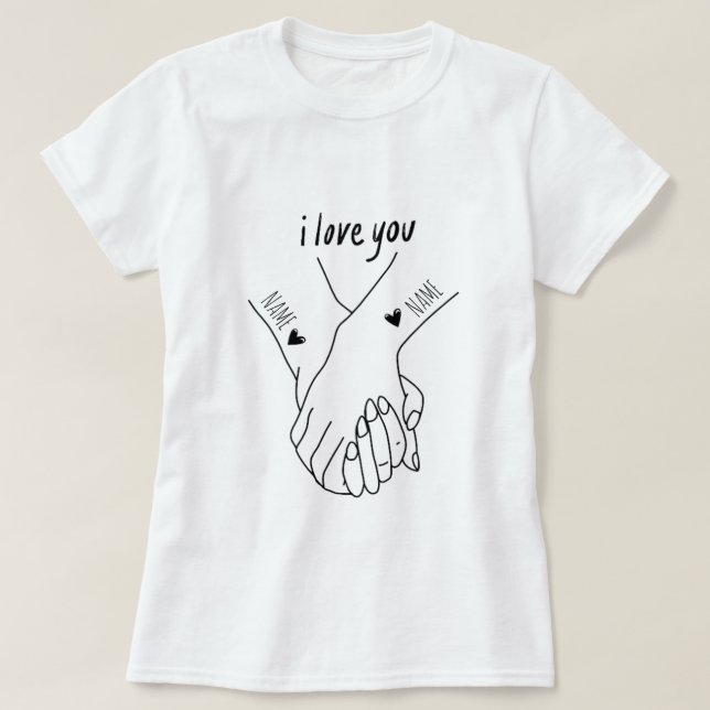 T-shirt Personalised  for couples on the day of love (Design devant)