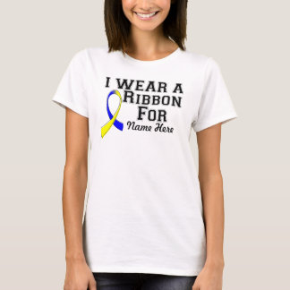 T-shirt Personalize I Wear a Blue and Yellow Ribbon