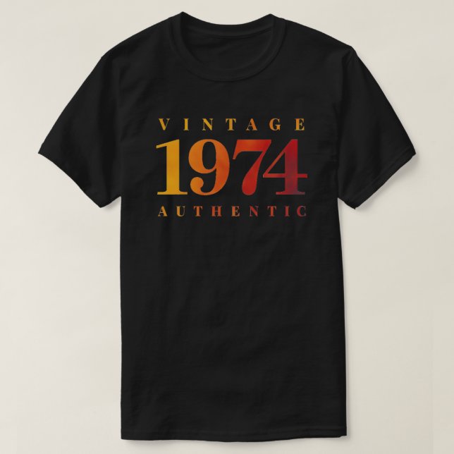 T-shirt Personalized 1974 Print, Retro Inspired Birthday (Design devant)