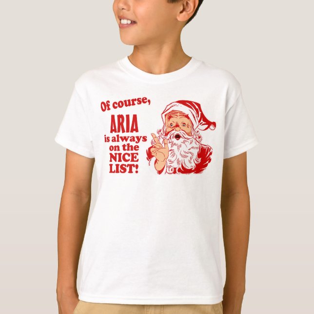 T-shirt Personalized Aria Christmas (Devant)