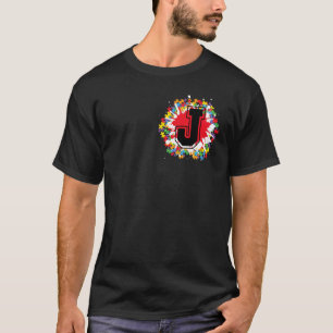T-shirt Personalized Autism Awareness Initial J Letter Mon