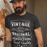 T-shirt Personalized Birthday Vintage Aged To Perfection<br><div class="desc">A decorative vintage typography design for birthday celebration with personalized year. It reads: Vintage 100% genuine,  limited edition. Original,  aged to perfection. Finest quality.</div>