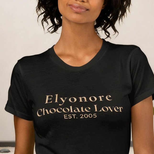 T-shirt Personalized Chocolate Lover Name Established (Créateur téléchargé)