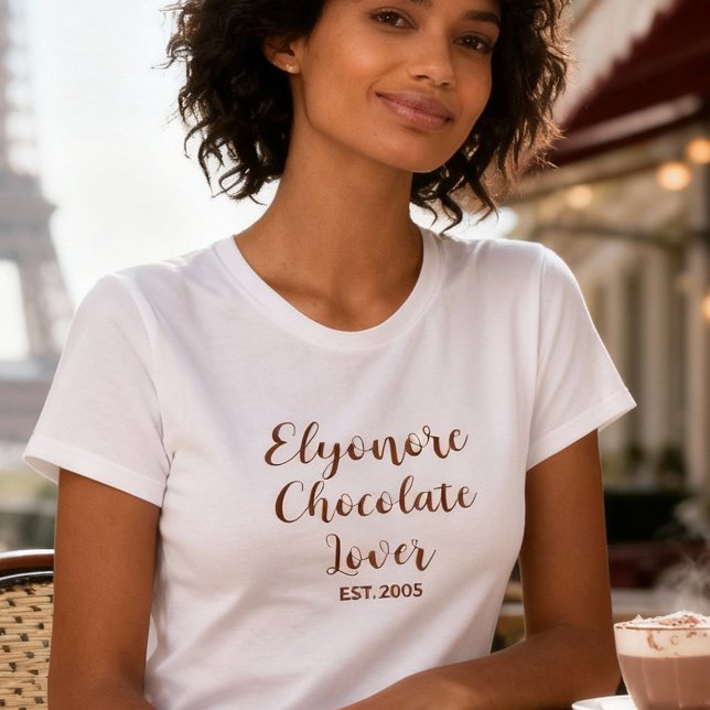 T-shirt Personalized Chocolate Lover Name Established (Créateur téléchargé)