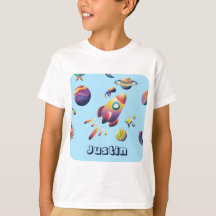 Personalized Colorful Space Planets Back to School