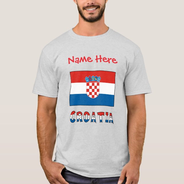 T-shirt Personalized Croatia Flag Men's (Devant)