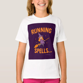 T-shirt Personalized Cute Witch Running Spells 