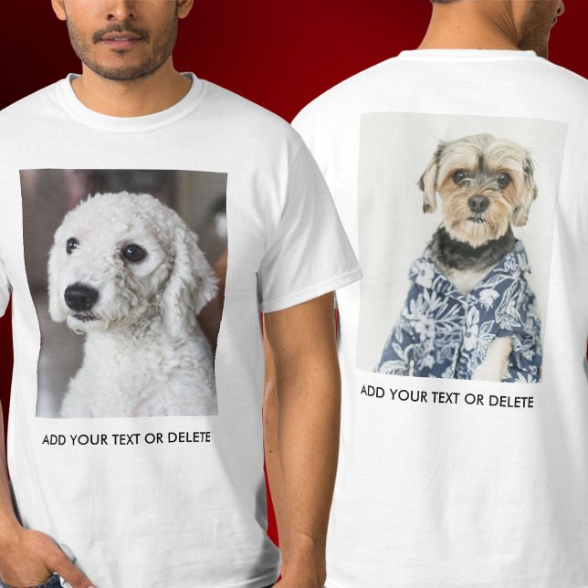 T-shirt Personalized Double Sided Photo Text White (Créateur téléchargé)