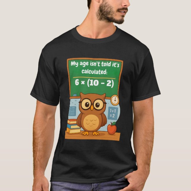 T-shirt Personalized Funny Math Lover Humor Owl Birthday  (Devant)