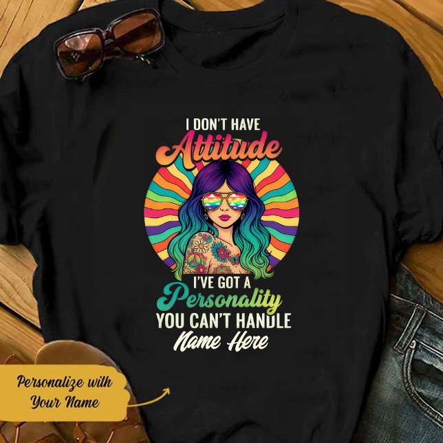 T-shirt Personalized Hippie Girl You Can't Handle T Shirt (Créateur téléchargé)