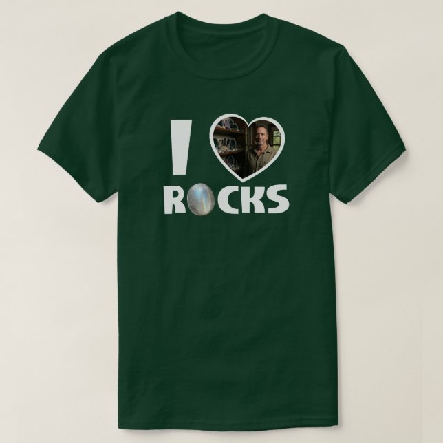 T-shirt Personalized 'I Love Rocks' Custom Photo (Design devant)
