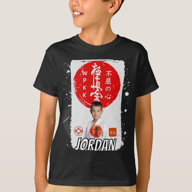 T-shirt Personalized Kyokushin Karate Photo Kids Shirt (Devant)