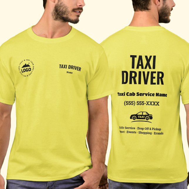 T-shirt Personalized Logo Yellow Cab Taxi Driver Shirt (Créateur téléchargé)