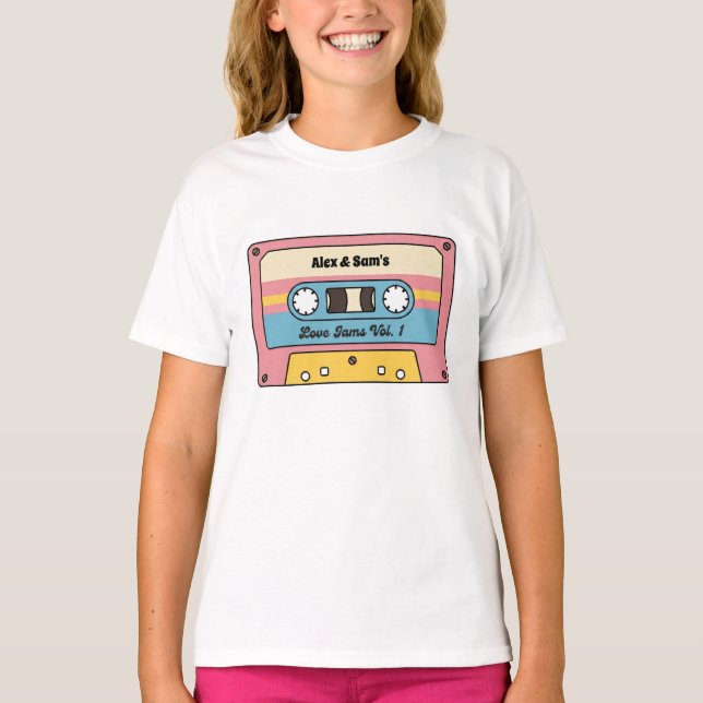 T-shirt Personalized Love Jams Cassette Tape – Custom Name (Devant)