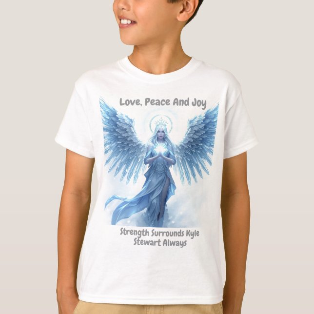 T-shirt Personalized Love, Peace and Joy Winter Halo  (Devant)