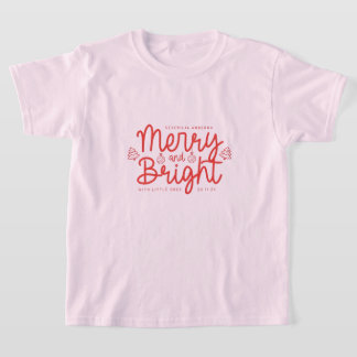 T-shirt Personalized Merry and Bright Kids Christmas Holid