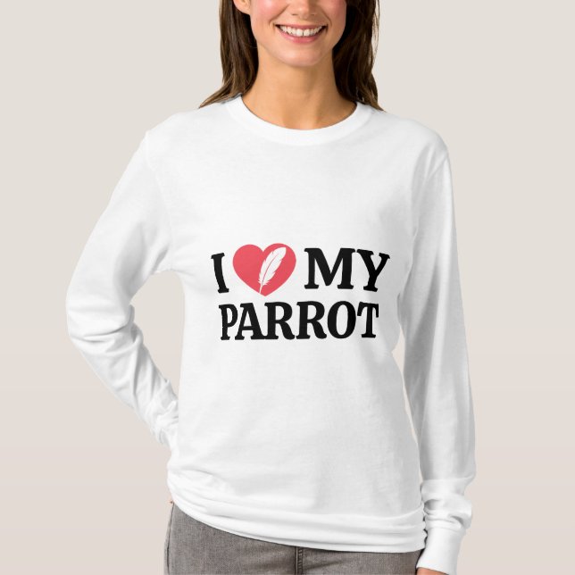 T-shirt Personalized Minimal Parrot Love Typography (Devant)