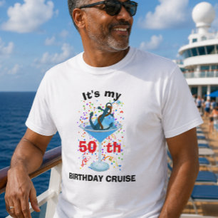 T-shirt Personalized My Birthday Cruise Cocktail Anchor