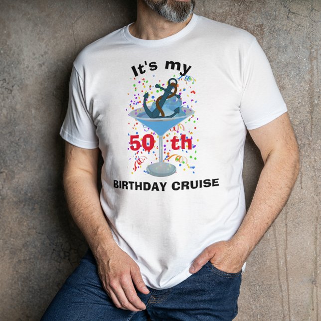 T-shirt Personalized My Birthday Cruise Cocktail Anchor (Créateur téléchargé)
