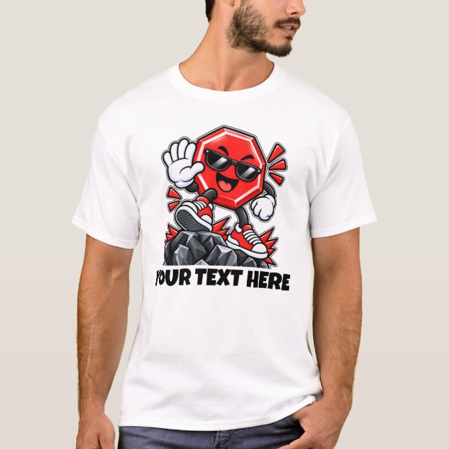 T-shirt Personalized Octagon Name & Custom Text (Devant)