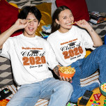 T-shirt Personalized Orange Class of 2026 Graduation<br><div class="desc">Customize your own orange high school Class of 2026 graduate t-shirt for a graduation party keepsake. Cool varsity letters for the year on a great custom commemorative gift for seniors. Classic keepsake with your student name.</div>