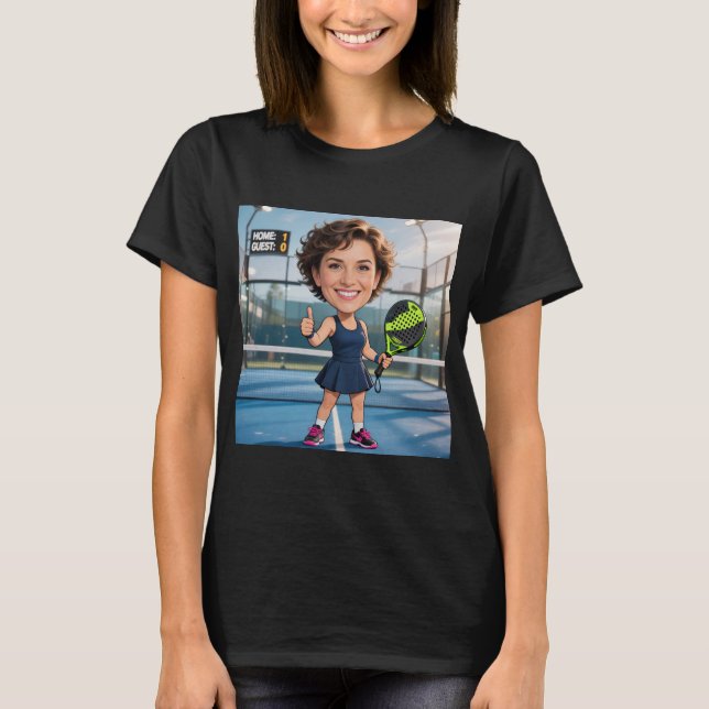 T-shirt Personalized Paddle/Pickleball Caricature   (Devant)
