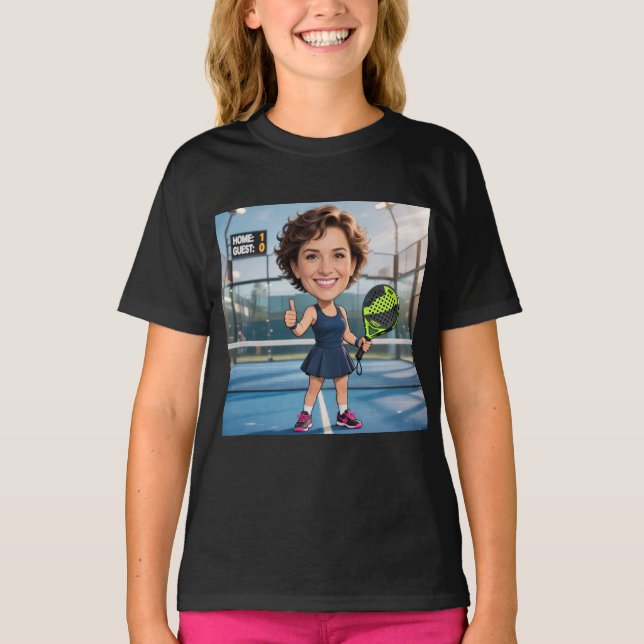 T-shirt Personalized Paddle/Pickleball Caricature   (Devant)