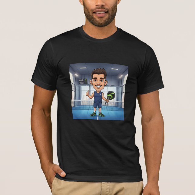 T-shirt Personalized Paddle Player Cartoon Caricature (Devant)