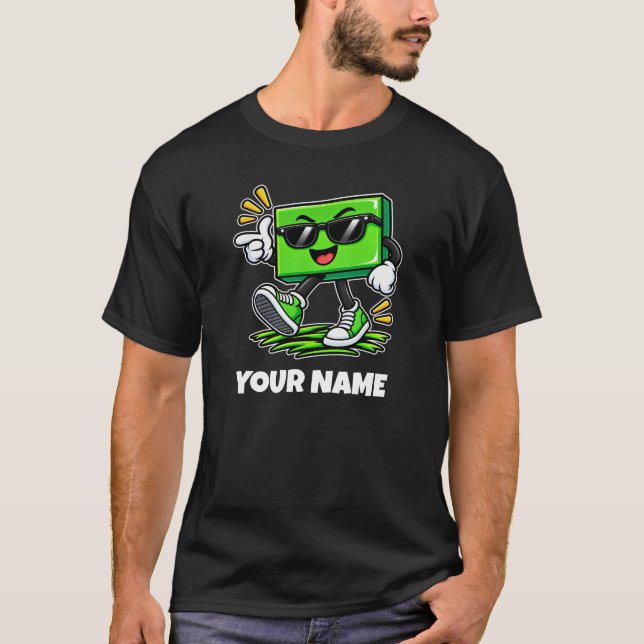 T-shirt Personalized Rectangle Name & Custom Text (Devant)