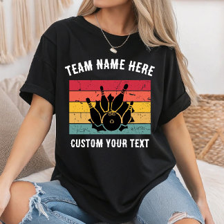 T-shirt Personalized Retro Matching Bowling Team Bowler