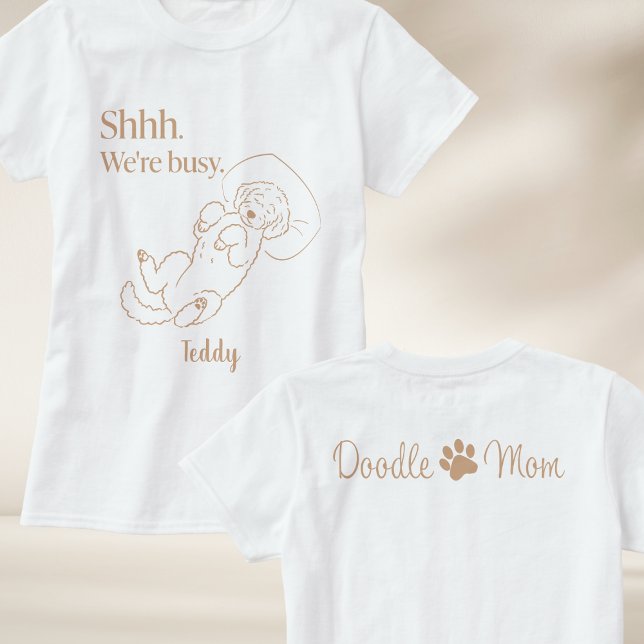 T-shirt Personalized Sleeping Doodle Mom Shirt Custom Name (Créateur téléchargé)