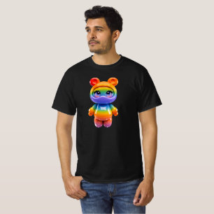 T-shirt Personnage d'alien mignon arc-en-ciel flottant dan