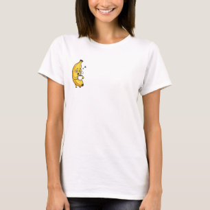 T-shirt Personnage de banane jaune endormi tenant une bois
