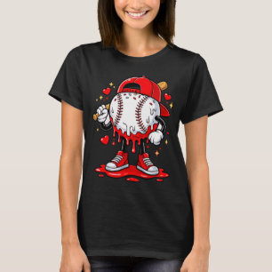 T-shirt Personnage de baseball de streetwear cool avec des