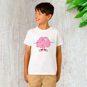 T-shirt Personnage de cerveau de dessin animé drôle qui fa